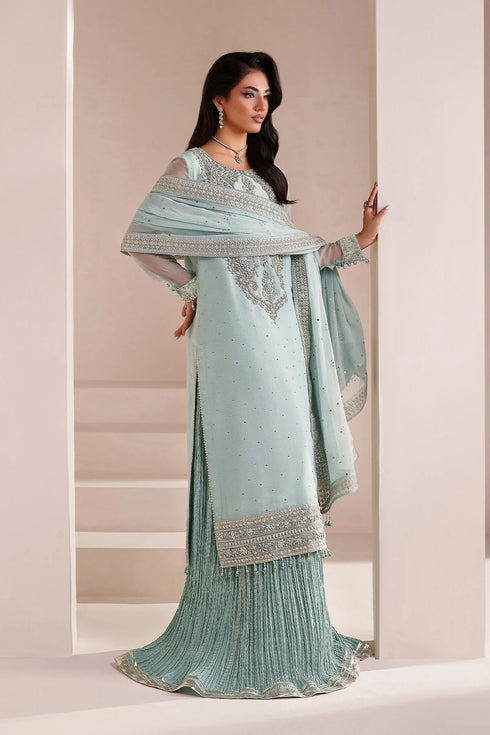 Alizeh Embroidered Chiffon Suit AF-BHM-4063-Azure
