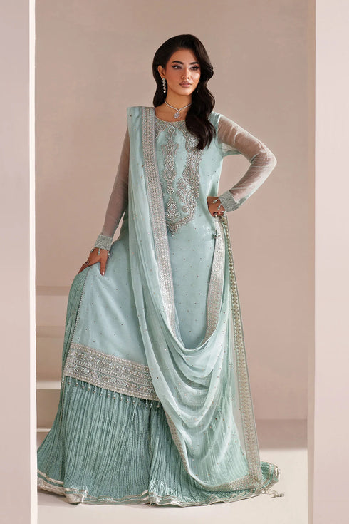 Alizeh Embroidered Chiffon Suit AF-BHM-4063-Azure