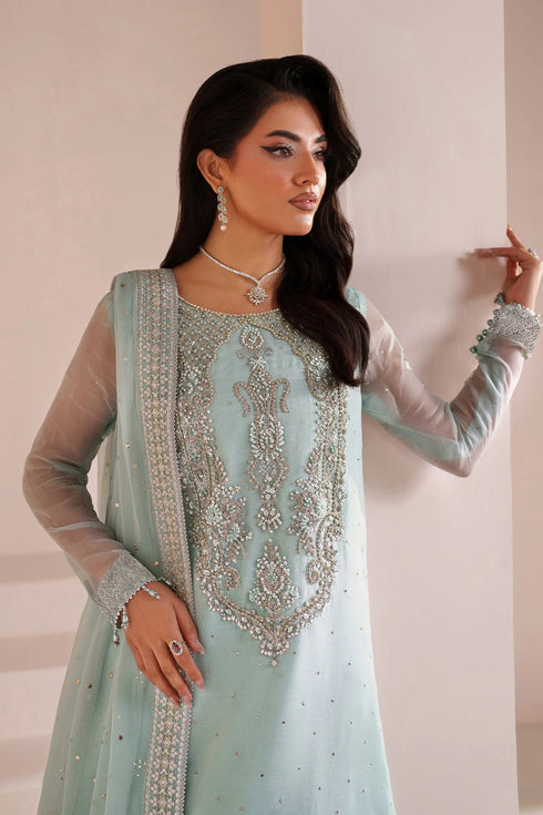 Alizeh Embroidered Chiffon Suit AF-BHM-4063-Azure