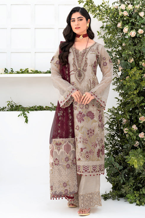 Ramsha Embroided Organza 3 Piece suit M-806