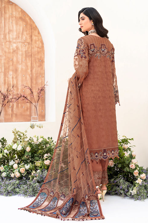 Ramsha Embroided Organza 3 Piece suit M-808