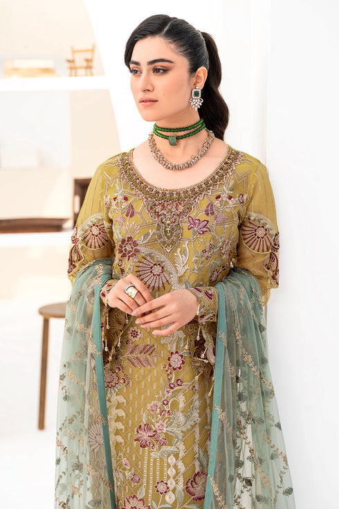 Ramsha Embroided Organza 3 Piece suit M-805