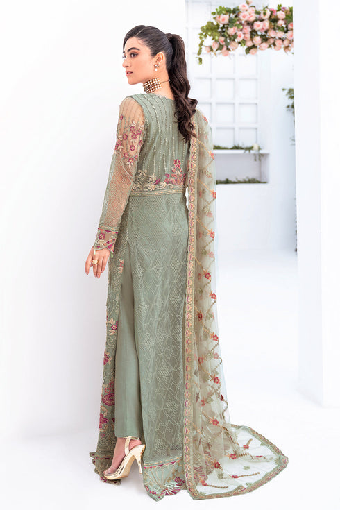 Ramsha Embroided Net 3 Piece suit M-802