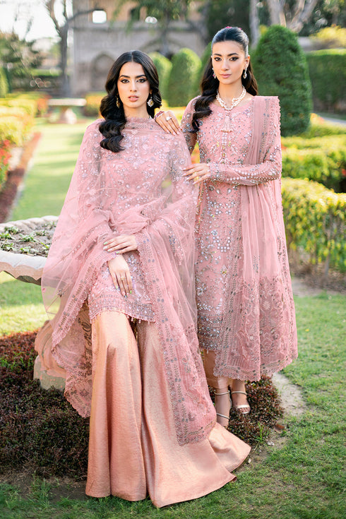 Ramsha Embroidered Net 3 Piece suit H-207