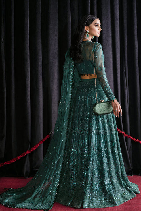 Afrozeh Embroidered Net 3 piece suit IMPERIAL IVY