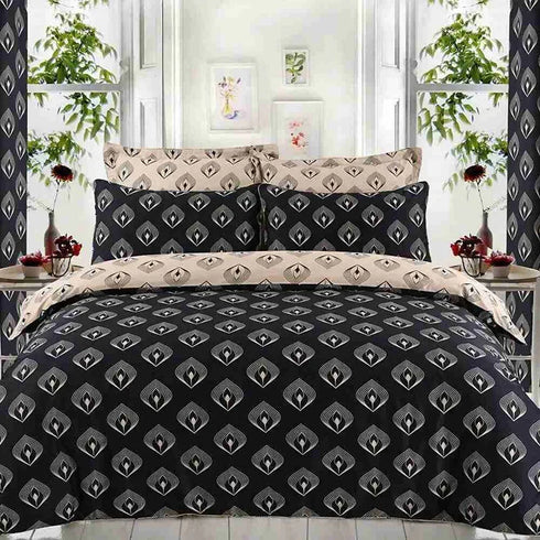 Egyptian cotton Lantern Black & gold Duvet Cover set - 220 Thread