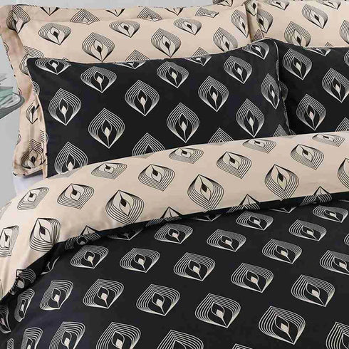 Egyptian cotton Lantern Black & gold Duvet Cover set - 220 Thread