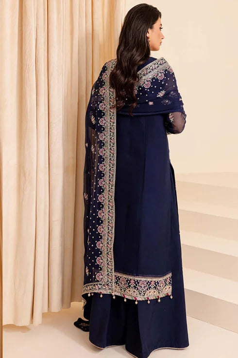 Farasha Chiffon 3 Piece Suit Navy Noir