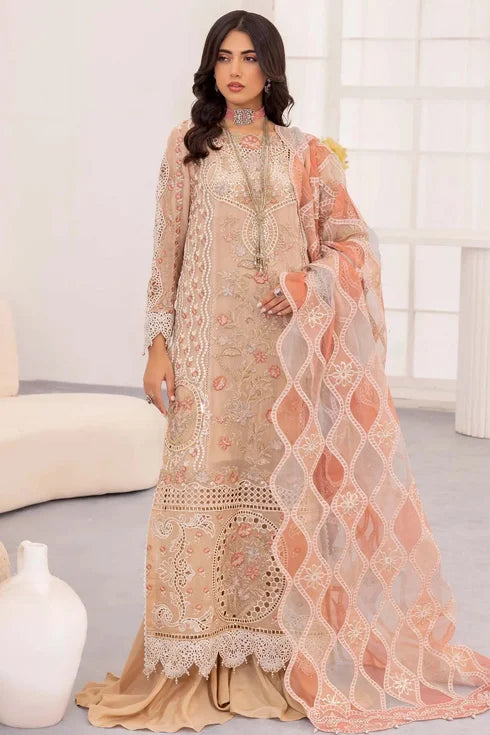 Adan Libas Chiffon 3 Piece Suit Peach Jasper