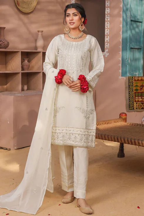 Rang e Noor Khadi Net 3 Piece Suit RNF-04