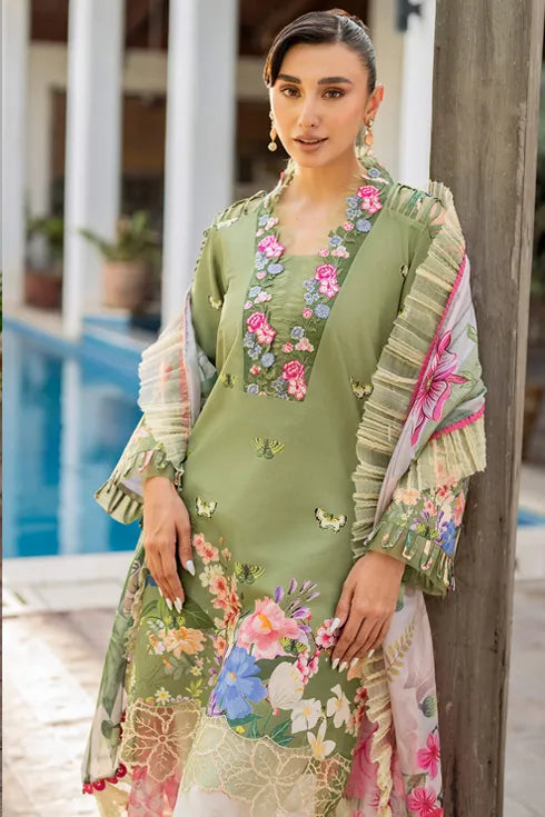 Asifa Nabeel printed Lawn 3 Piece Suit Meyna MK-07