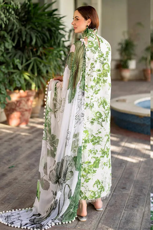 Asifa Nabeel printed Lawn 3 Piece Suit Sarsabz MK-06