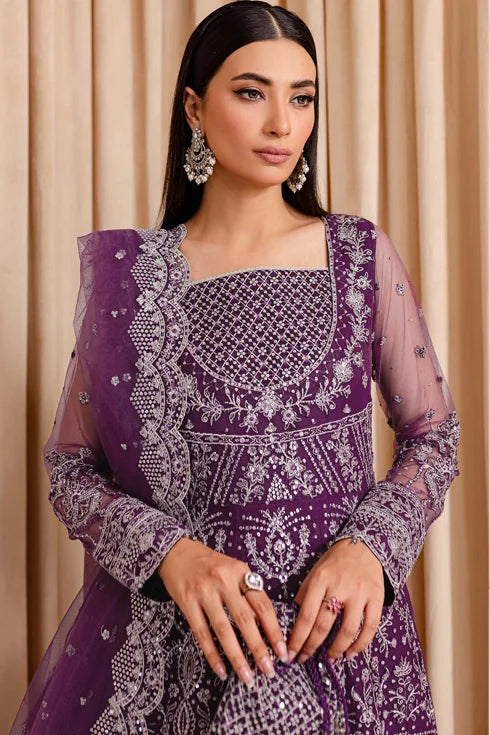 Farasha Net 3 Piece Suit Plum Passion