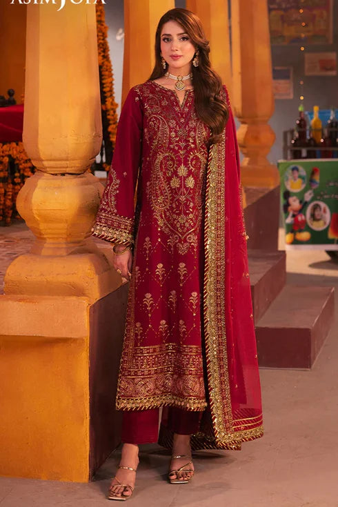 Asim Jofa Twisted Silk Suit AJKK-19