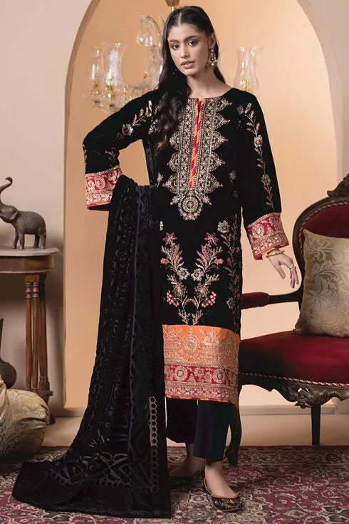 Adan Libas Velvet 3 Piece Suit Plachi 4235