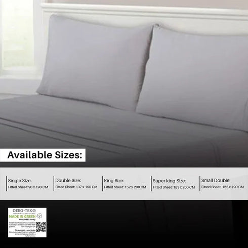 Luxurious Extra Deep Fitted Microfiber Bed Sheets 16"/40CM - Grey