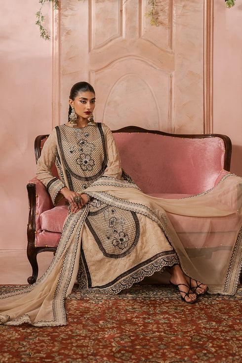 Maryam N Maria Embroidered Chiffon 3 piece suit NAVA - MWU5686