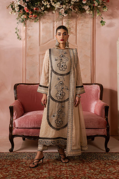 Maryam N Maria Embroidered Chiffon 3 piece suit NAVA - MWU5686