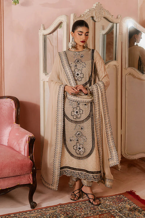 Maryam N Maria Embroidered Chiffon 3 piece suit NAVA - MWU5686