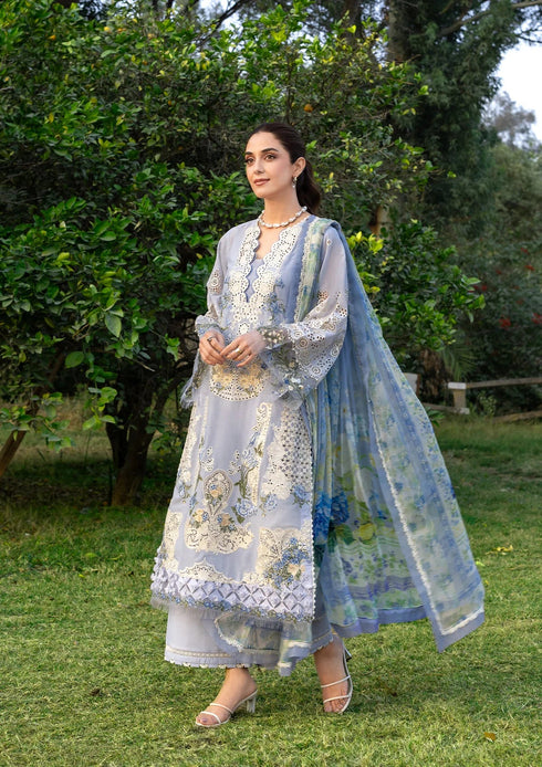 Elaf Embroiderd Lawn Suit ELY-12 SKY BLISS