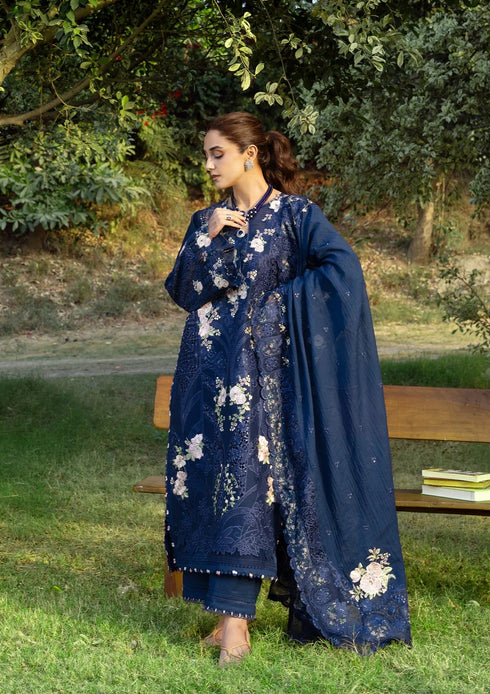 Elaf Embroiderd Lawn Suit ELY-4B BLUE BELLE