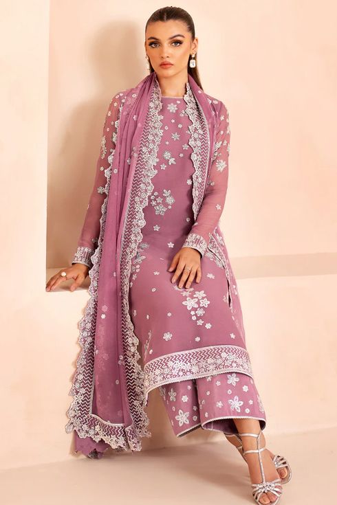 Farasha Chiffon 3 Piece Suit Aether