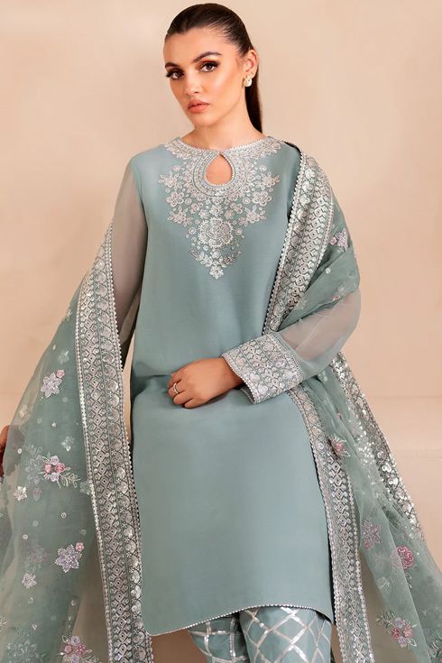 Farasha Chiffon 3 Piece Suit Aura