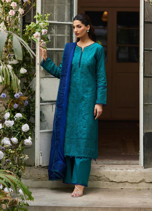 Gulaal Embroidered Chikankaari suit Azura