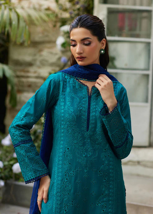 Gulaal Embroidered Chikankaari suit Azura