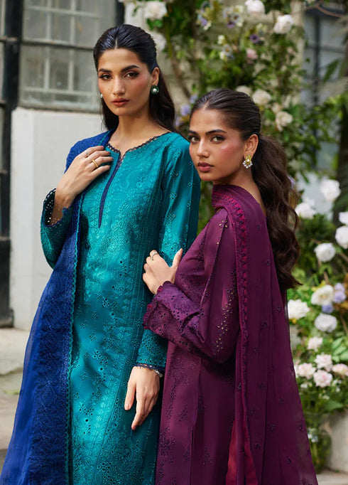 Gulaal Embroidered Chikankaari suit Azura