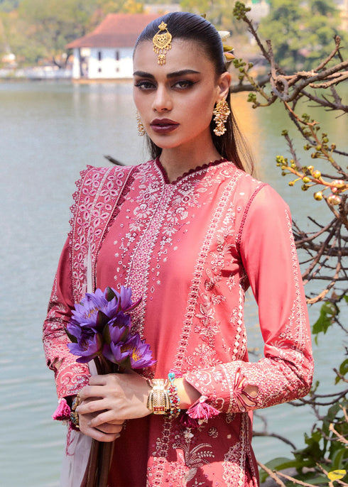 Hussain Rehar Embroidered Lawn Suit Flare