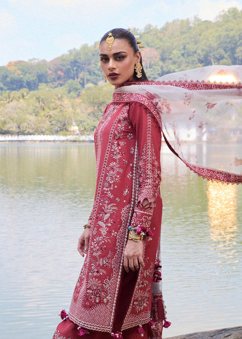 Hussain Rehar Embroidered Lawn Suit Flare