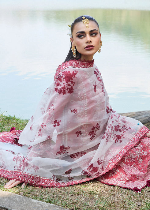 Hussain Rehar Embroidered Lawn Suit Flare