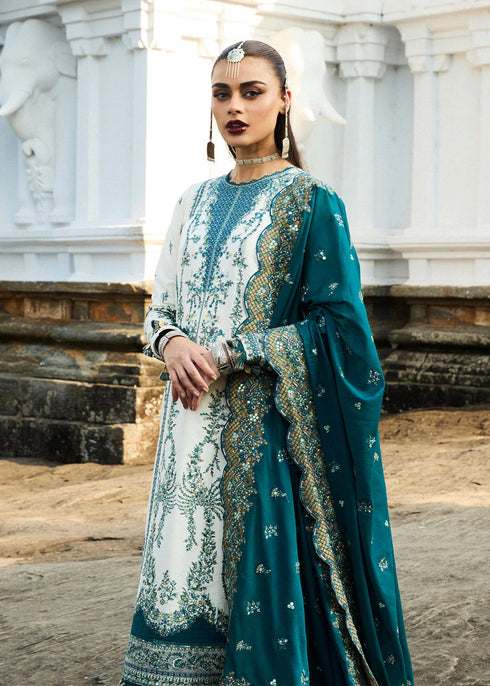 Hussain Rehar Embroidered Lawn Suit Veil