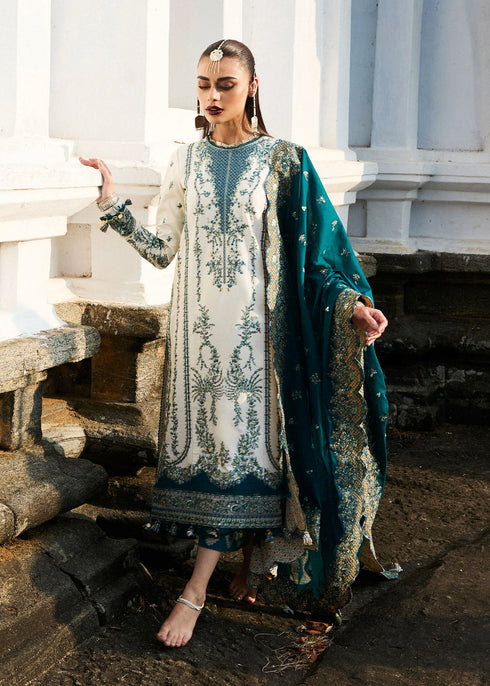 Hussain Rehar Embroidered Lawn Suit Veil