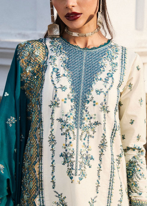 Hussain Rehar Embroidered Lawn Suit Veil