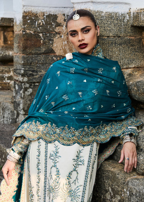 Hussain Rehar Embroidered Lawn Suit Veil