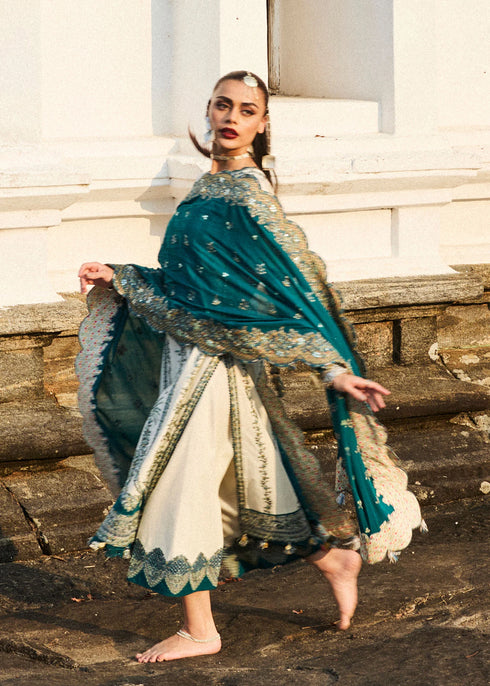 Hussain Rehar Embroidered Lawn Suit Veil