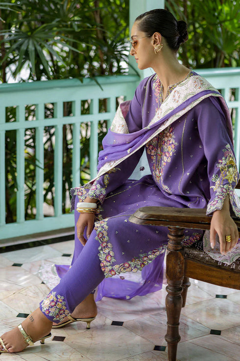 Mushq Embroidered Raw Silk Suit Elaris