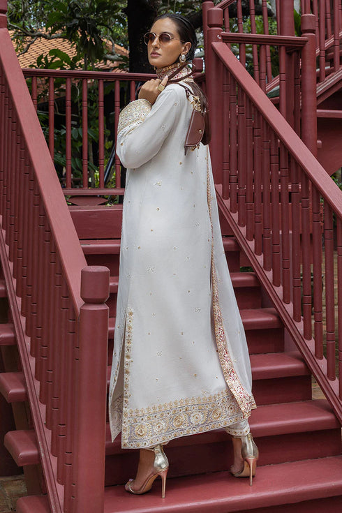 Mushq Embroidered Raw Silk Suit Elnaz