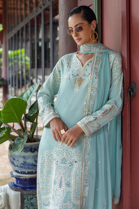 Mushq Embroidered Raw Silk Suit Freyelle