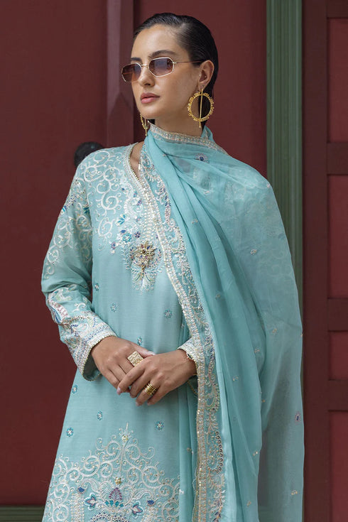 Mushq Embroidered Raw Silk Suit Freyelle