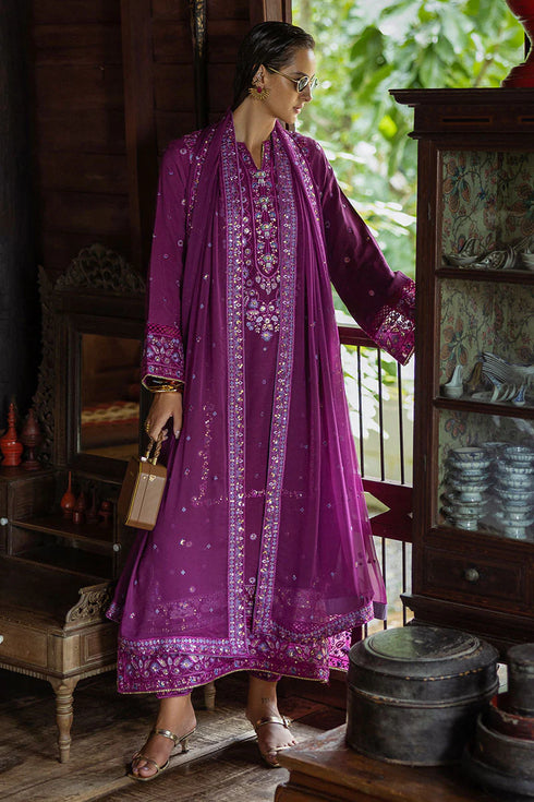 Mushq Embroidered Raw Silk Suit Avenelle