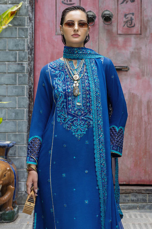Mushq Embroidered Raw Silk Suit Marisette