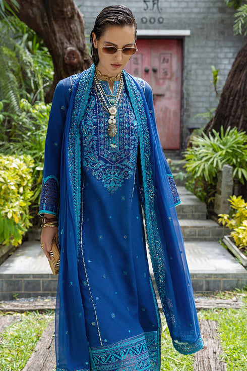 Mushq Embroidered Raw Silk Suit Marisette