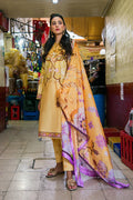 Mushq  Printed lawn Suit Blossing Almond