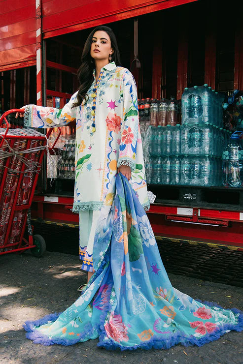 Mushq  Printed lawn Suit Flaming Roses