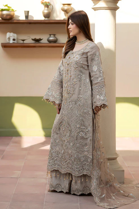 Imrozia Embroidered Organza Suit I-270 Samak