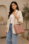 Faux Crocodile Rock N Roll V Handbag - Pink