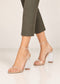 Women's Nude Patent Clear Strap Block Perspex High Heel Sandals-BS-71